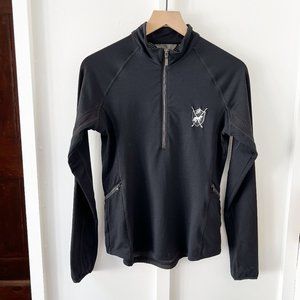 GOODE RIDER black quarter zip long sleeve shirt
